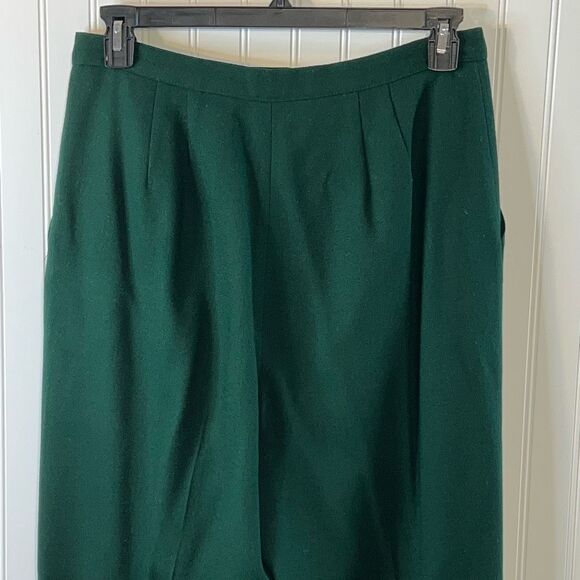 Kasper Vintage Wool Dress Pants Womens Size 14 Green Lined Classic Office Attire - Picture 5 of 7